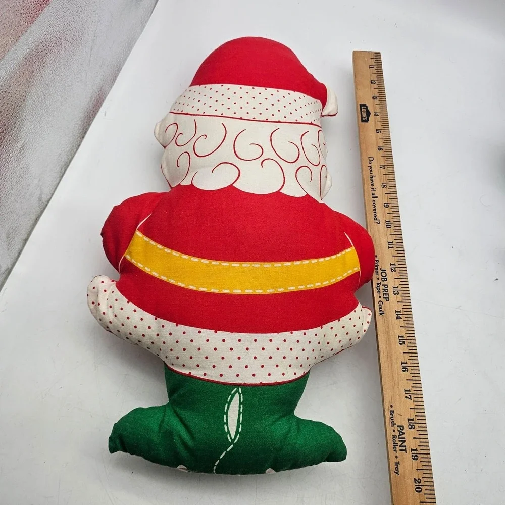 Vintage Handmade Santa Cushion Pillow Red Happy Holly Days 16